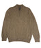 Pull simple zippé en coton lin couleur marron